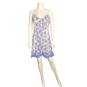 $130 NWT ENDLESS ROSE Fit And Flare Lace Midi Blue Medium Revolve